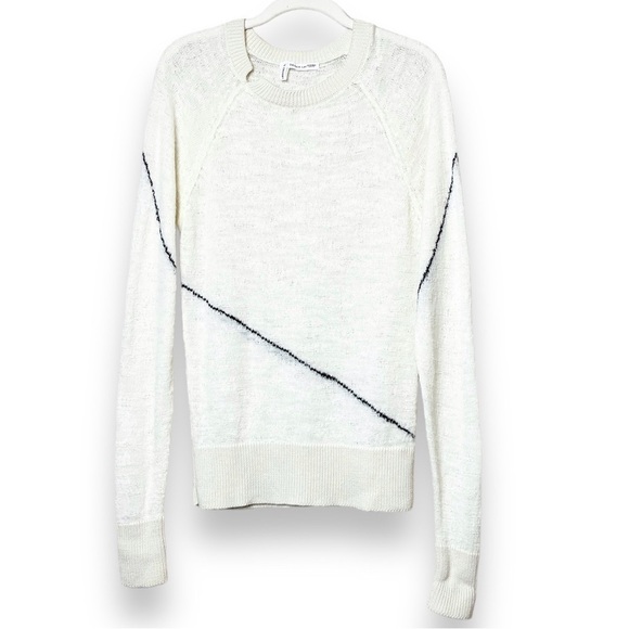 10 Crosby Derek Lam Sweaters - Derek Lam 10 Crosby‎ Asymmetric Stripe Sweater neutral black lines minimalist